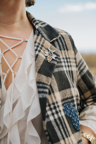 Hey Mickey Plaid Blazer O/S