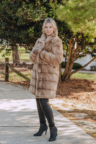 Mob Wife Faux Sable Coat O/S