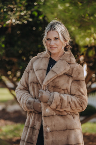 Mob Wife Faux Sable Coat O/S