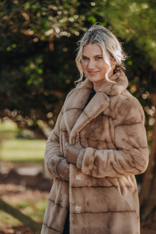 Mob Wife Faux Sable Coat O/S