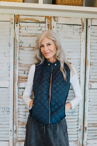 Who needs sleeves vest Navy