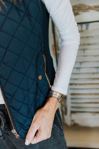 Who needs sleeves vest Navy