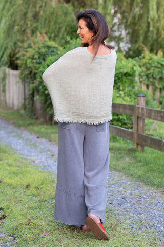 Sunwashed Linen Top O/S Olive