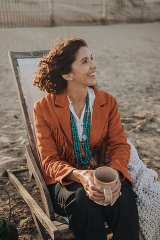 Desert Fringe Jacket Brick