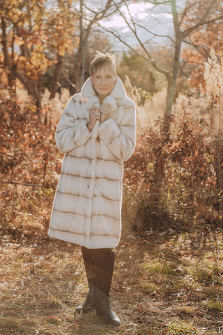 Mob Wife Faux Sable Coat O/S