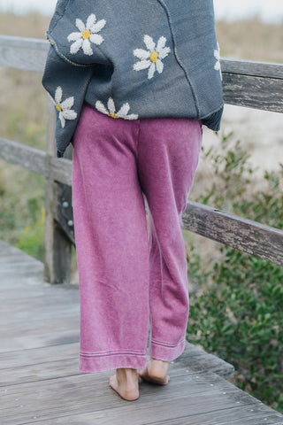 Penny Pinned Hemmed Pants-LT Plum
