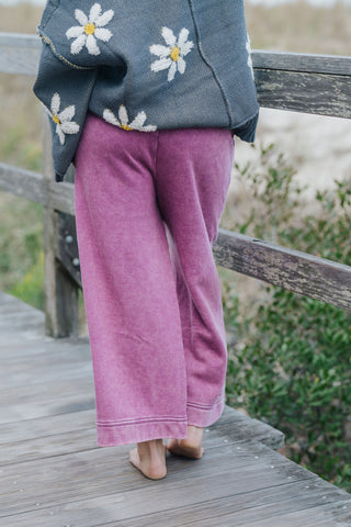 Penny Pinned Hemmed Pants-LT Plum