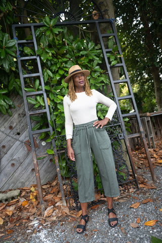 Barrel Terry Pants Pine