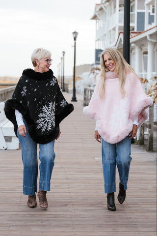 Snowfall Poncho O/S Blk