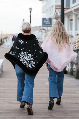 Snowfall Poncho O/S Blk