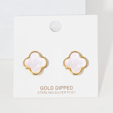 Gold Dipped Quatrefoil Large Earrings