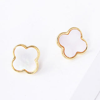 Gold Dipped Quatrefoil Large Earrings