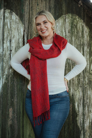 Boucle Scarf Red