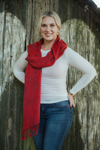 Boucle Scarf Red