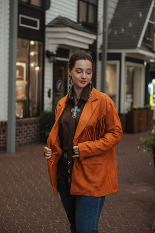 Desert Fringe Jacket Brick