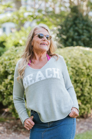 New "Beach" Sweater Sage