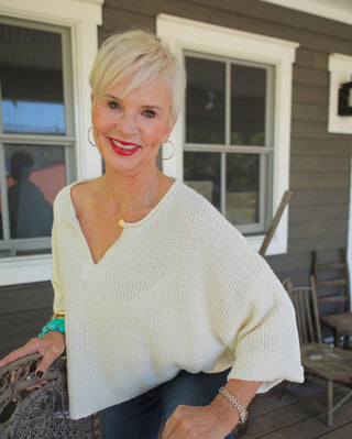 Sarafina Pullover Sweater- Ivory