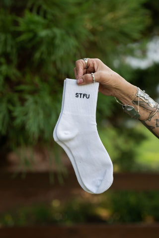 STFU Crew Socks - White