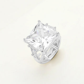 Square stone cluster ring