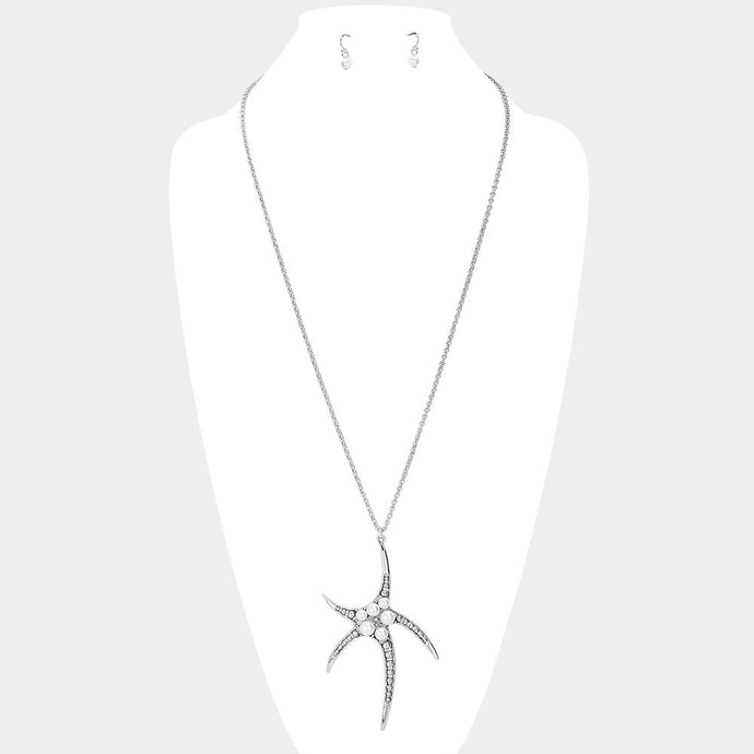abstract long starfish necklace
