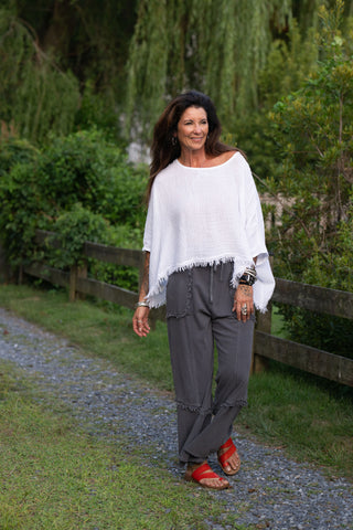 Sunwashed Linen Top O/S WT