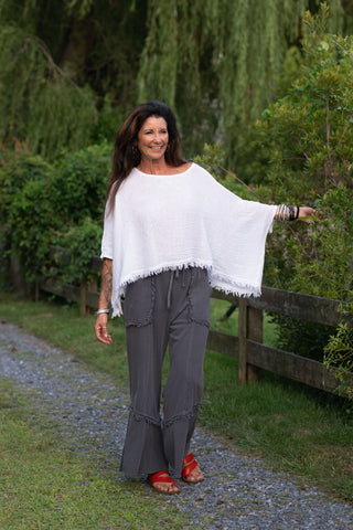 Sunwashed Linen Top O/S WT