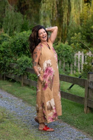 French Garden Linen Maxi O/S Camel