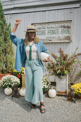 Thumbelina Pants Teal