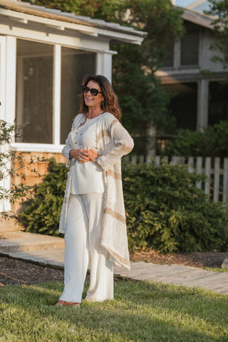 Riviera Stripe Linen Duster