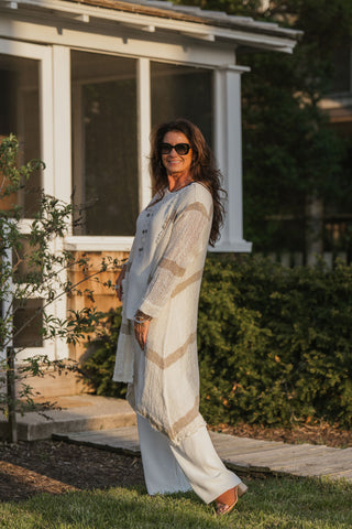 Riviera Stripe Linen Duster