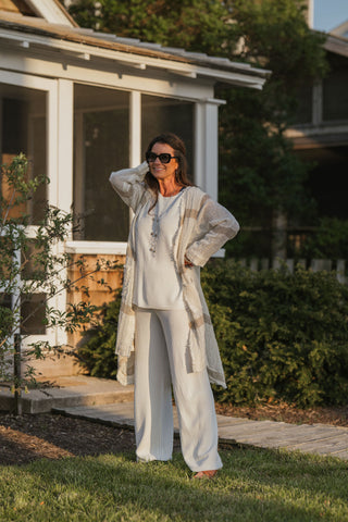 Riviera Stripe Linen Duster
