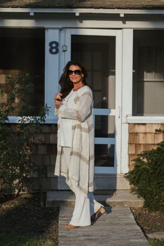Riviera Stripe Linen Duster