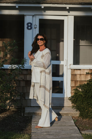 Riviera Stripe Linen Duster