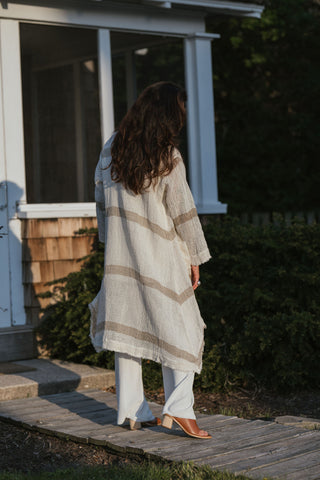 Riviera Stripe Linen Duster