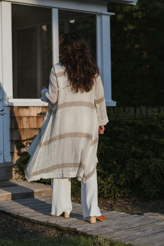 Riviera Stripe Linen Duster