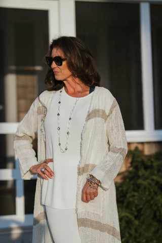 Riviera Stripe Linen Duster