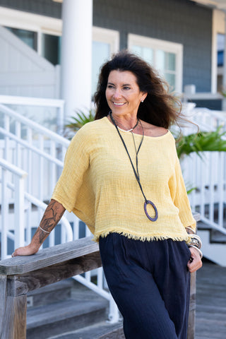 Sunwashed Linen Top O/S Must