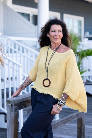 Sunwashed Linen Top O/S Must