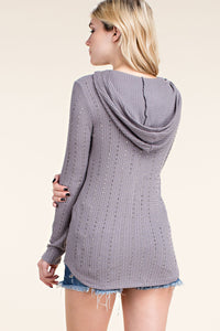 Bewitched Hooded Top w/ Stones Grey