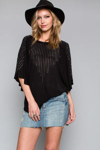 Dripping Icicles Short Sleeve Shirt With Stones Black