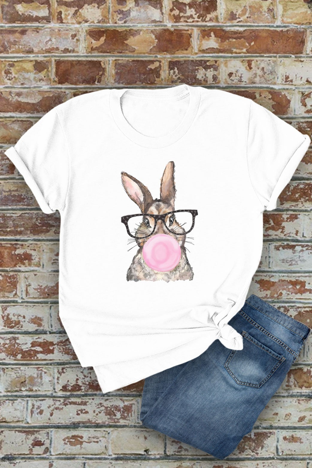 Glasses & Bubbles The Bunny Tee White