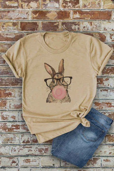 Glasses & Bubbles The Bunny Tee Sand