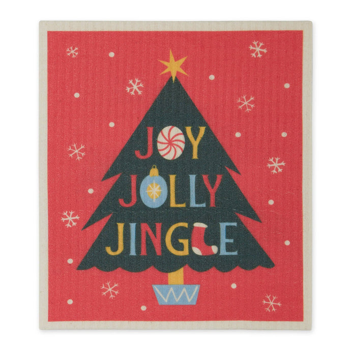 Joy Jolly Jingle Swedish Dishcloth