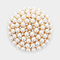 Pearls R Always Appropriate Brooch Gold