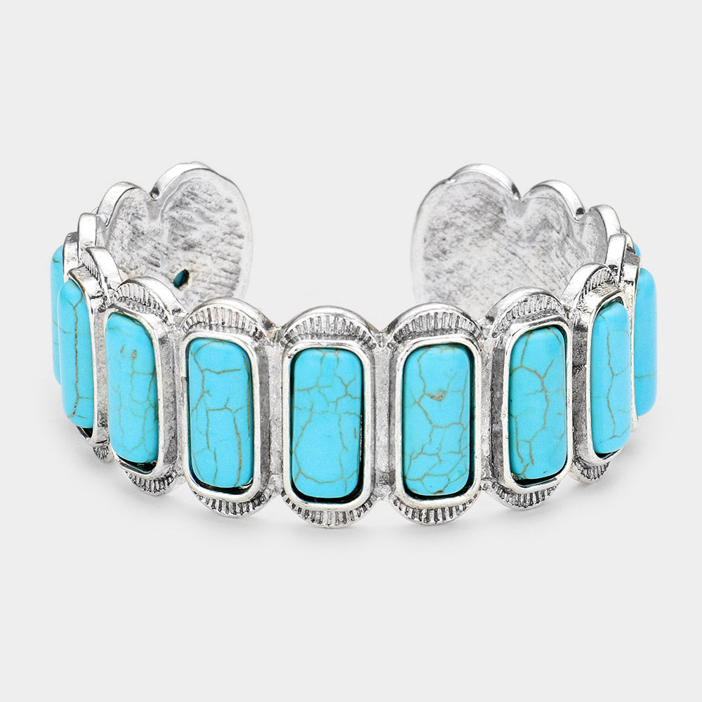 Turquoise Rectangles Cuff Bracelet