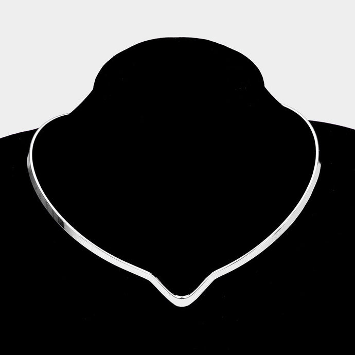 Open Choker Slide Necklace Silver