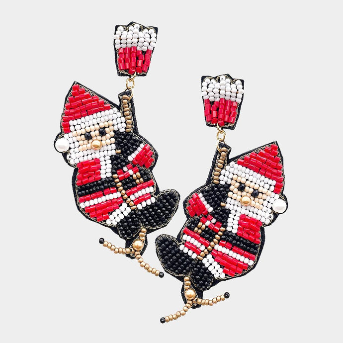 Chimney Express Santa Beaded Earrings