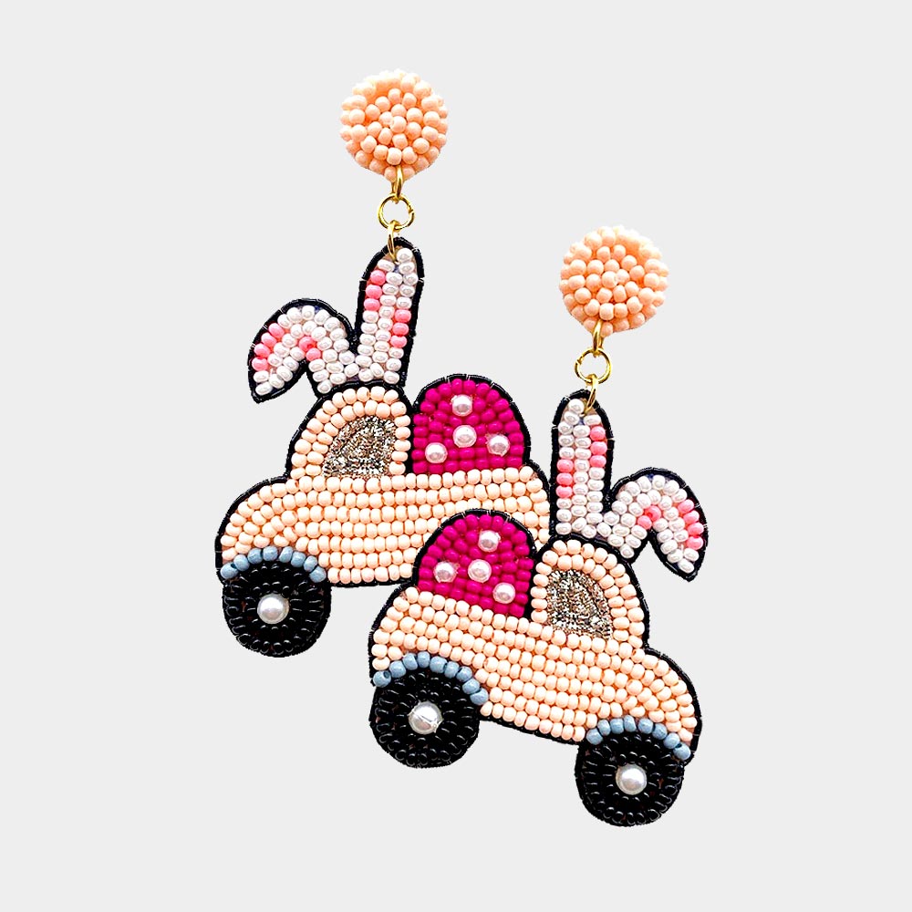 Easter Bunny Buggy Earrings Pink