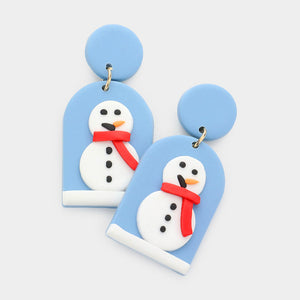 Claymation Man of Snow Earrings