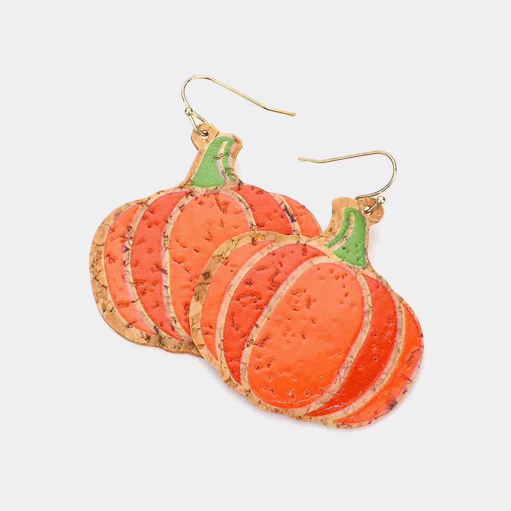 Thankful Pumpkins Dangle Earrings Orange